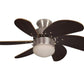 JS-LXR Modern AC 30″ Ceiling Designer Fans with Light 1308-Brushed Nickel Motor & Dark Oak Blades