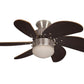 JS-LXR Modern AC 30″ Ceiling Designer Fans with Light 1308-Brushed Nickel Motor & Dark Oak Blades