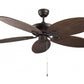 JS-LXR Tropical AC 52” Ceiling Designer Fans 2005-Copper Brown Motor & Rattan Finish ABS Blades