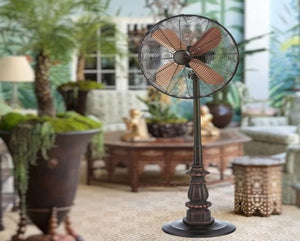 JS-LXR Classic 18" Floor Designer Floor Fans 4039-Dark Brown & Copper Highlights