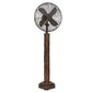 JS-LXR Wooden 16" Floor Designer Floor Fans 4040-16"-Rustic Base & Long Textured Neck