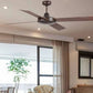 JS-LXR Modern AC 52” Ceiling Designer Fans 5006-Rust Brown Motor & Mahogany / Reverse Bleached Oak Blades