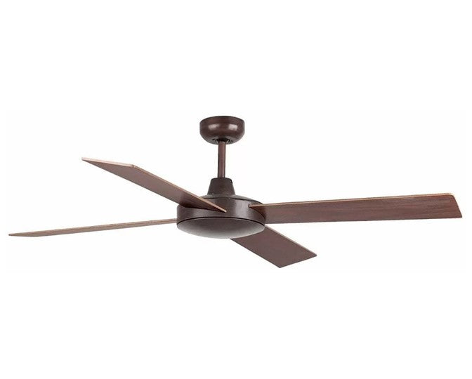 JS-LXR Modern AC 52” Ceiling Designer Fans 5006-Rust Brown Motor & Mahogany / Reverse Bleached Oak Blades