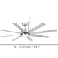 JS-LXR Modern BLDC 66″ Ceiling Designer Fans with Light 5032-Matt Nickel