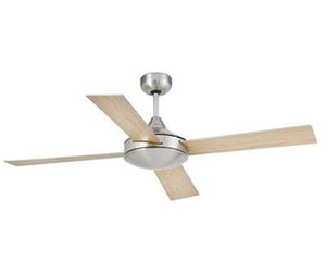 JS-LXR Modern AC 52” Ceiling Designer Fans 5035-Matt Nickel Motor & Silver Grey / Reverse Maple Blades