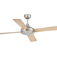 JS-LXR Modern AC 52” Ceiling Designer Fans 5035-Matt Nickel Motor & Silver Grey / Reverse Maple Blades