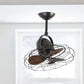 JS-LXR Indusrial AC 18″ Ceiling Designer Fans 5040-Dark Brown Body & Walnut Blades