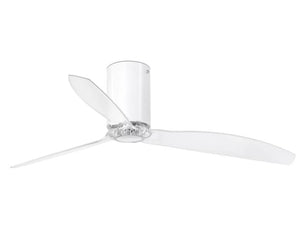 JS-LXR Modern BLDC 50″ Ceiling Designer Fans 5105-Gloss White & Clear Transparent Blades