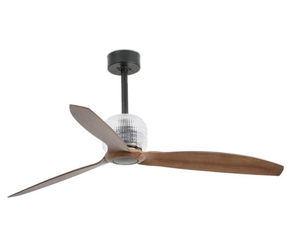 JS-LXR Modern BLDC 50″ Ceiling Designer Fans 5139-Matt Black Motor & Walnut Blades