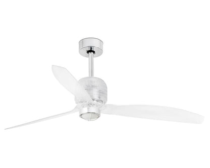 JS-LXR Modern BLDC 50″ Ceiling Designer Fans 5142-Chrome Motor & Clear Transparent Blades