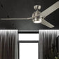 JS-LXR Modern AC 60” Ceiling Designer Fans with Light 9407-Brushed Nickel Motor & Silver Blades