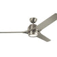 JS-LXR Modern AC 60” Ceiling Designer Fans with Light 9407-Brushed Nickel Motor & Silver Blades