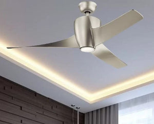 JS-LXR Modern AC 56” Ceiling Designer Fans with Light 9412-Brushed Nickel