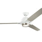 JS-LXR Modern AC 60” Ceiling Designer Fans with Light 9415-White Motor & Silver Blades