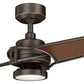 JS-LXR Modern BLDC 56” Ceiling Designer Fans with Light 9419-Olde Bronze Motor & Oil Rubbed Bronze Blades