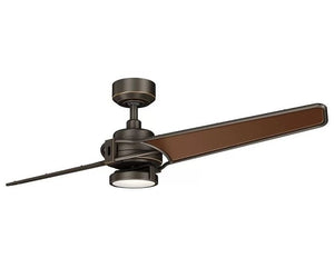 JS-LXR Modern BLDC 56” Ceiling Designer Fans with Light 9419-Olde Bronze Motor & Oil Rubbed Bronze Blades