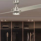 JS-LXR Modern BLDC 56” Ceiling Designer Fans with Light 9420-Brushed Nickel Motor & Champagne Blades