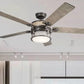 JS-LXR Modern AC 60″ Ceiling Designer Fans with Light 9421-Anvil Iron Motor & Weathered Antique Grey ABS Blades