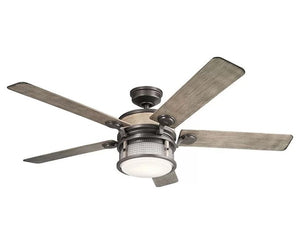 JS-LXR Modern AC 60″ Ceiling Designer Fans with Light 9421-Anvil Iron Motor & Weathered Antique Grey ABS Blades