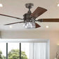 JS-LXR Modern AC 52” Ceiling Designer Fans with Light 9422-Olde Bronze Motor & Walnut / reverse Dark Walnut Blades