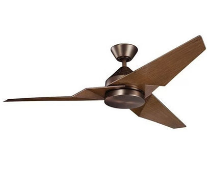 JS-LXR Modern AC 60” Ceiling Designer Fans with Light 9424-Oil Brushed Bronze Motor & Walnut Blades