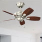 JS-LXR Classic AC 30” Ceiling Designer Fans 9429-Brushed Nickel Motor & Walnut / Reverse Cherry Finish Blades