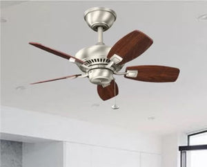 JS-LXR Classic AC 30” Ceiling Designer Fans 9429-Brushed Nickel Motor & Walnut / Reverse Cherry Finish Blades