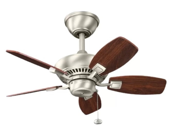 JS-LXR Classic AC 30” Ceiling Designer Fans 9429-Brushed Nickel Motor & Walnut / Reverse Cherry Finish Blades