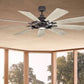 JS-LXR Modern BLDC 65” Ceiling Designer Fans with Light 9430-Weathered Zinc Motor & Dark Walnut / Reverse Weathered White Walnut Blades