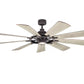 JS-LXR Modern BLDC 65” Ceiling Designer Fans with Light 9430-Weathered Zinc Motor & Dark Walnut / Reverse Weathered White Walnut Blades