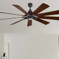 JS-LXR Modern BLDC 85” Ceiling Designer Fans with Light 9431-Weathered Zinc Motor & Dark Walnut / Reverse Weathered White Walnut Blades