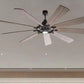 JS-LXR Modern BLDC 85” Ceiling Designer Fans with Light 9431-Weathered Zinc Motor & Dark Walnut / Reverse Weathered White Walnut Blades