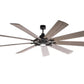 JS-LXR Modern BLDC 85” Ceiling Designer Fans with Light 9431-Weathered Zinc Motor & Dark Walnut / Reverse Weathered White Walnut Blades