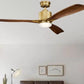 JS-LXR Modern AC 52” Ceiling Designer Fans with Light 9432-Natural Brass Motor & Cherry Blades