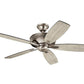 JS-LXR Classic AC 52” Ceiling Designer Fans 9433-Walnut-Antique pewter Motor & Reverse Weathered Walnut Blades