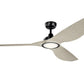 JS-LXR Modern DC 65” Ceiling Designer Fans with Light 9436-Satin Black Motor & Weathered White Walnut Blades