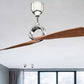 JS-LXR Modern BLDC 54” Ceiling Designer Fans 9468-Polished Nickel Motor & Walnut Finish ABS Blades