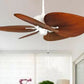 JS-LXR Tropical AC 52” Ceiling Designer Fans FA0075-White Motor & Wide Oval Composite Palm Blades