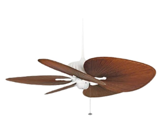 JS-LXR Tropical AC 52” Ceiling Designer Fans FA0075-White Motor & Wide Oval Composite Palm Blades