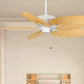 JS-LXR Tropical AC 52” Ceiling Designer Fans FA0076-White motor & Narrow Oval Composite Narural Palm Blades