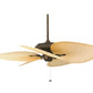 JS-LXR Tropical AC 52” Ceiling Designer Fans FA0078-Bronze motor & Wide Oval Composite bamboo Blades