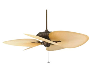 JS-LXR Tropical AC 52” Ceiling Designer Fans FA0078-Bronze motor & Wide Oval Composite bamboo Blades