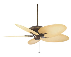 JS-LXR Tropical AC 52” Ceiling Designer Fans FA0079-Tortosie Shell motor & Narrow Oval Composite Palm Blades