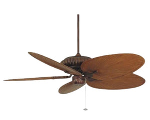 JS-LXR Tropical AC 52” Ceiling Designer Fans FA0080-Tortosie Shell motor & Narrow Oval Composite Palm Blades