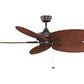 JS-LXR Tropical AC 52” Ceiling Designer Fans FA0087-Rust motor & Narrow Oval Composite Brown Palm Blades