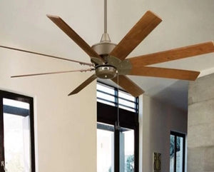 JS-LXR Classic AC 63" Ceiling Designer Fans LE NNN21-Oil Rubbed Bronze Motor & 8 Walnut Wooden Blades