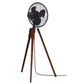 JS-LXR Modern 12" Floor Designer Floor Fans LE NNN24-Oil Rubbed Bronze Blades & Walnut Wooden legs