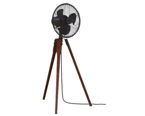 JS-LXR Modern 12" Floor Designer Floor Fans LE NNN24-Oil Rubbed Bronze Blades & Walnut Wooden legs