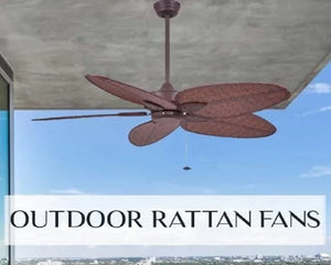 JS-LXR Tropical AC 52” Ceiling Designer Fans LE NNN26-Rust Finish