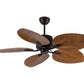 JS-LXR Tropical BLDC 52” Ceiling Designer Fans VG0041-Matt Black motor & Walnut ABS Blades